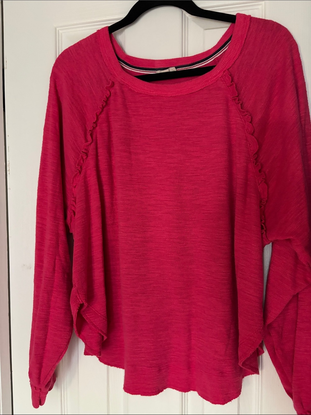 Anthropologie Pilcro Hot Pink Lightweight Crewneck Sweatshirt